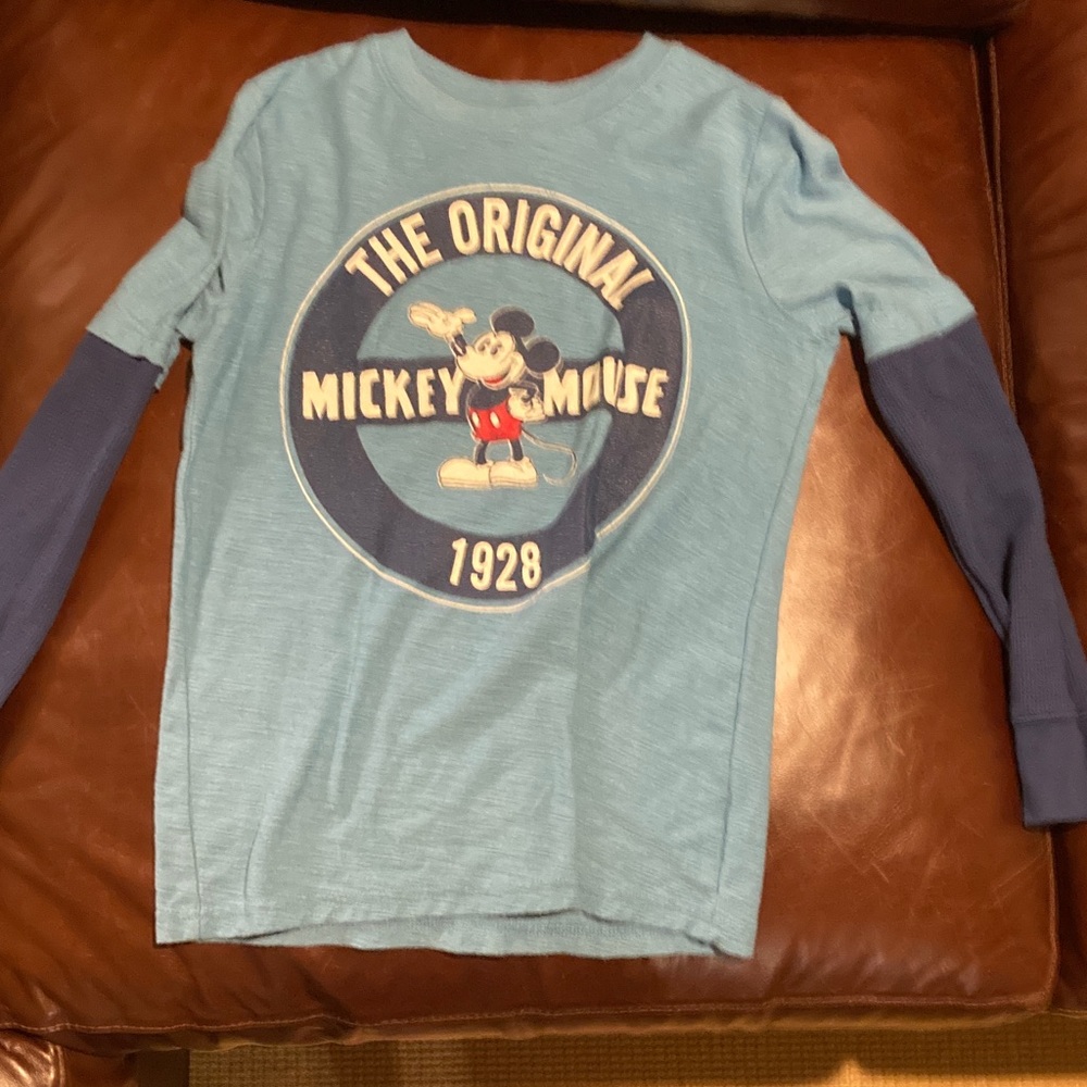 Disney The Original Mickey Mouse Blue Long Sleeve Tee